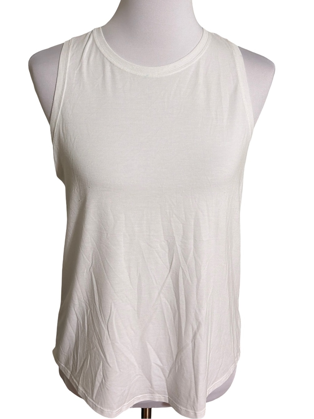 Athleta White Crewneck Sleeveless Tank